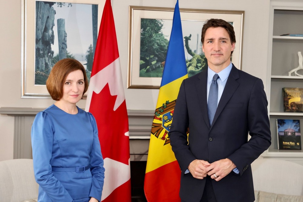 FOTO // Maia Sandu, întâlnire cu prim-ministrul Canadei, Justin Trudeau. Ce au discutat